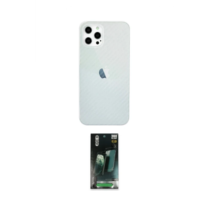 ieg™ iPhone 12 Pro Max Kılıf Nova Çizgi - Siyah 360 Mat Full Body Arka Koruyucu