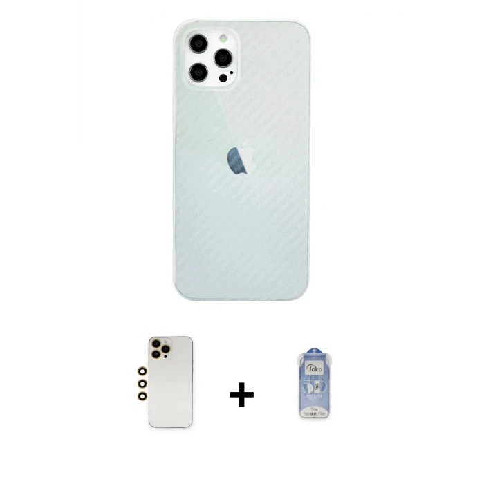 ieg™ iPhone 12 Pro Max Kılıf Nova Çizgi - Siyah Joko Magic 5D Cam + Shine Kamera Lens - GD