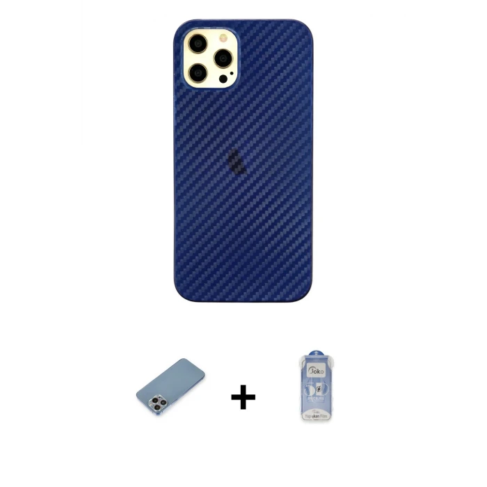 ieg™ iPhone 12 Pro Max Kılıf Nova Çizgi - Siyah Joko Magic 5D Cam + Shine Kamera Lens Koruma Cam - GI