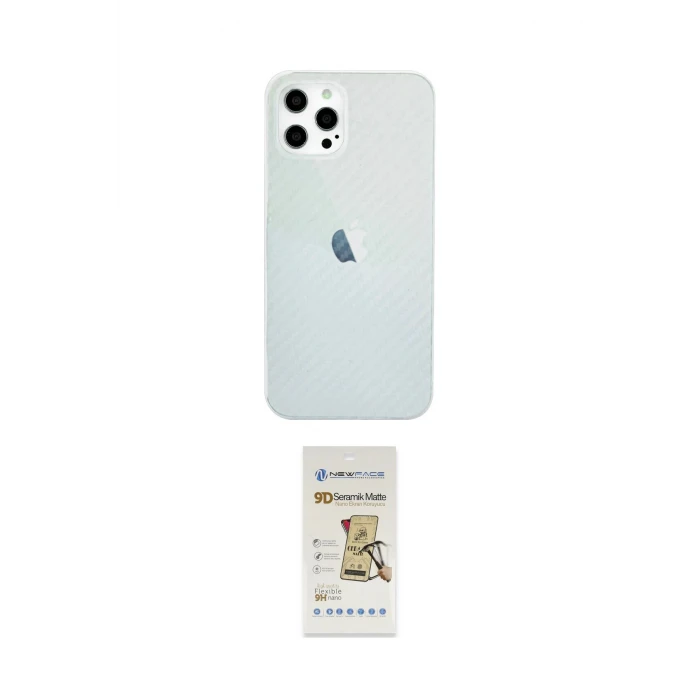 ieg™ iPhone 12 Pro Max Kılıf Nova Çizgi - Siyah Mat Seramik Nano Ekran Koruyucu