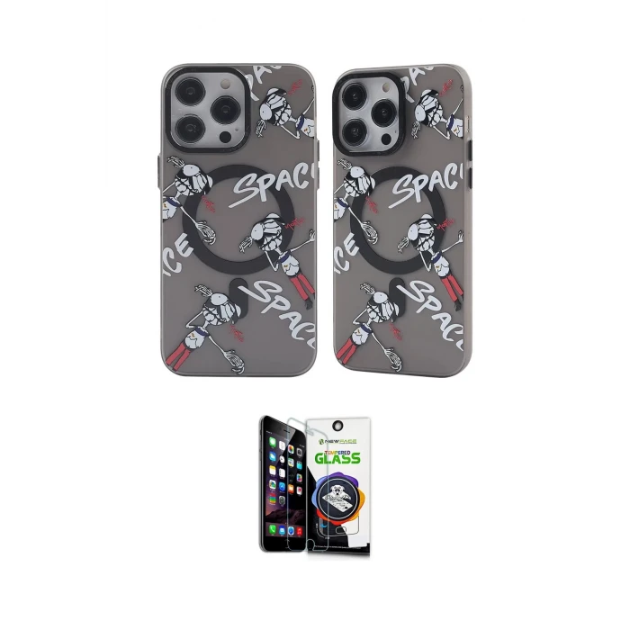 ieg™ iPhone 12 Pro Max Kılıf Nova Doku Koleksiyonu - Şeffaf Temperli Cam Ekran Koruyucu