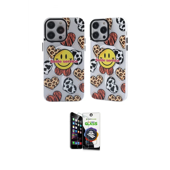 ieg™ iPhone 12 Pro Max Kılıf Nova Doku Koleksiyonu - Şeffaf Temperli Cam Ekran Koruyucu