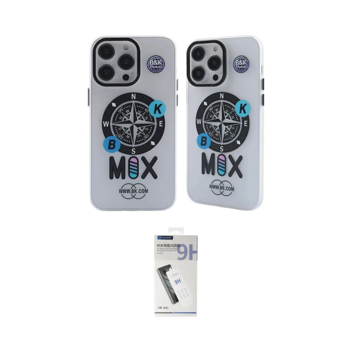 ieg™ iPhone 12 Pro Max Kılıf Nova Doku Koleksiyonu - Şeffaf Uv Polymer Nano Ekran Koruyucu