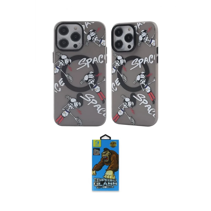 ieg™ iPhone 12 Pro Max Kılıf Nova Doku Koleksiyonu - Siyah 18D Cam Ekran Koruyucu