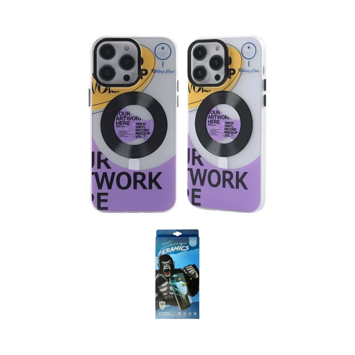 ieg™ iPhone 12 Pro Max Kılıf Nova Doku Koleksiyonu - Siyah 34D Izgaralı Cam