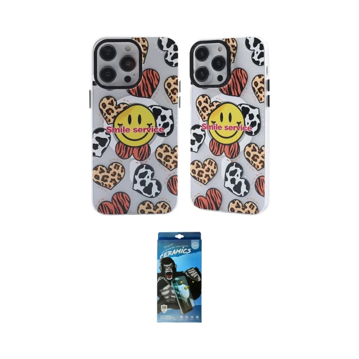 ieg™ iPhone 12 Pro Max Kılıf Nova Doku Koleksiyonu - Siyah 34D Izgaralı Cam