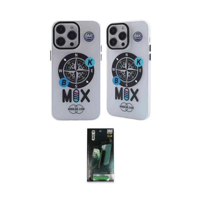 ieg™ iPhone 12 Pro Max Kılıf Nova Doku Koleksiyonu - Siyah 360 Mat Full Body Arka Koruyucu