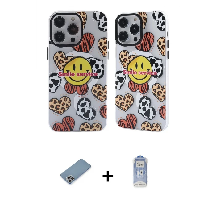 ieg™ iPhone 12 Pro Max Kılıf Nova Doku Koleksiyonu - Siyah Joko Magic 5D Cam + Shine Kamera Lens Koruma Cam - GI