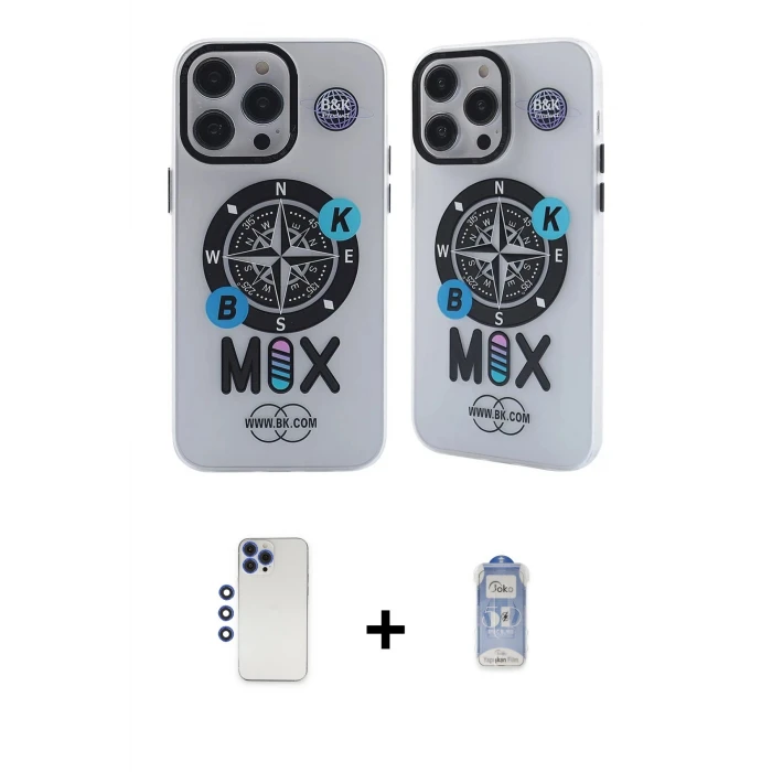 ieg™ iPhone 12 Pro Max Kılıf Nova Doku Koleksiyonu - Siyah Joko Magic 5D Cam + Shine Kamera Lens - LT