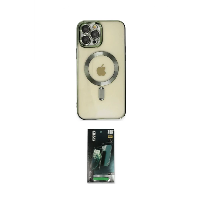 ieg™ iPhone 12 Pro Max Kılıf Nova Işık Özel Seri - Şeffaf 360 Full Body Arka Koruyucu