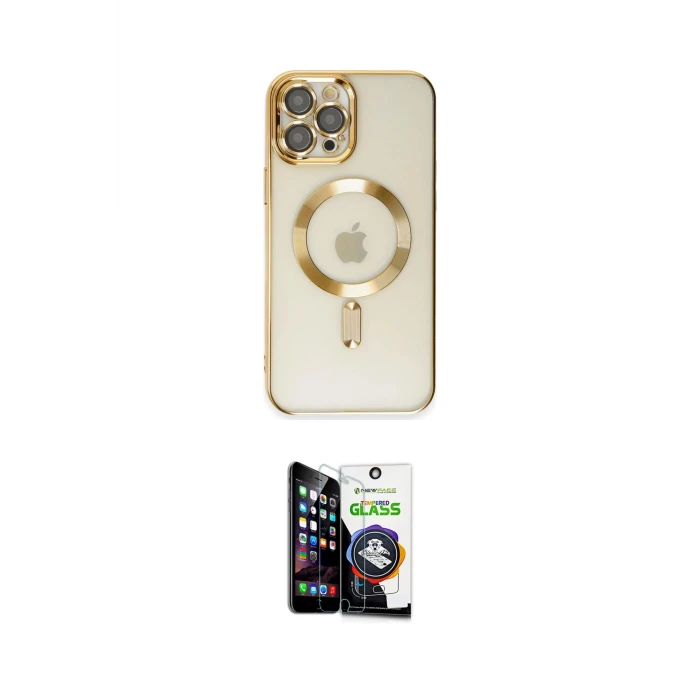 ieg™ iPhone 12 Pro Max Kılıf Nova Işık Özel Seri - Şeffaf Temperli Cam Ekran Koruyucu
