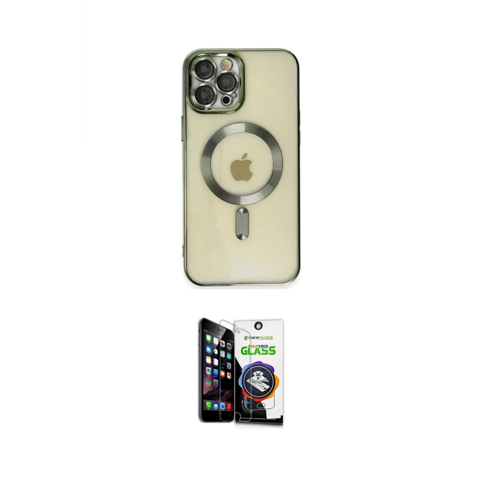 ieg™ iPhone 12 Pro Max Kılıf Nova Işık Özel Seri - Şeffaf Temperli Cam Ekran Koruyucu