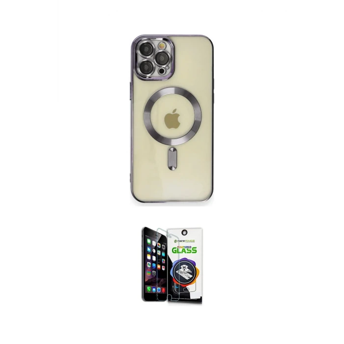 ieg™ iPhone 12 Pro Max Kılıf Nova Işık Özel Seri - Şeffaf Temperli Cam Ekran Koruyucu