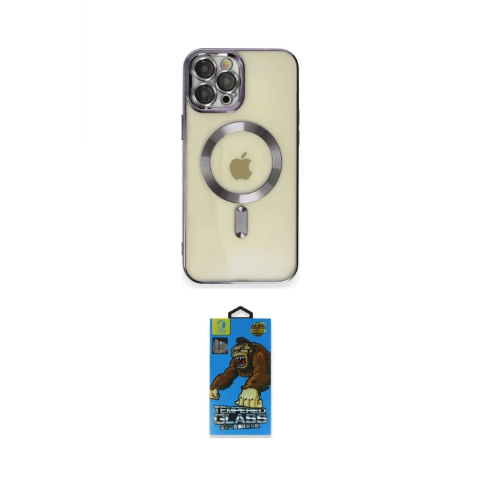 ieg™ iPhone 12 Pro Max Kılıf Nova Işık Özel Seri - Siyah 18D Cam Ekran Koruyucu
