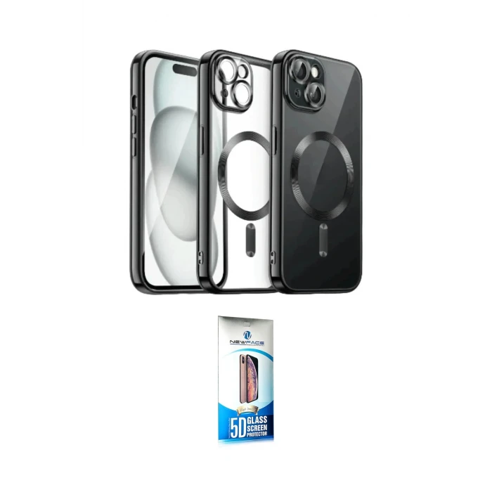 ieg™ iPhone 12 Pro Max Kılıf Nova Işık Özel Seri - Siyah 5D Eko Cam Ekran Koruyucu