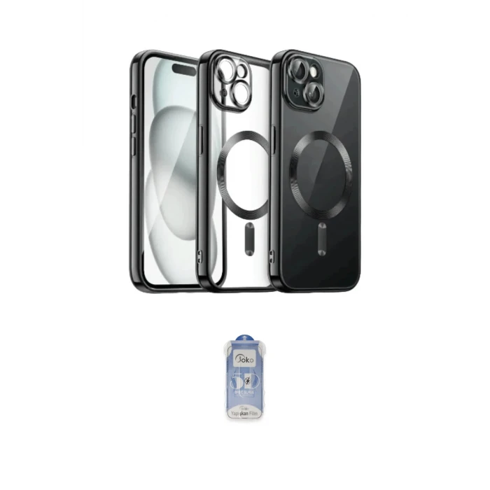 ieg™ iPhone 12 Pro Max Kılıf Nova Işık Özel Seri - Siyah Joko Magic 5D Cam