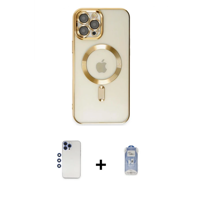 ieg™ iPhone 12 Pro Max Kılıf Nova Işık Özel Seri - Siyah Joko Magic 5D Cam + Shine Kamera Lens - LT