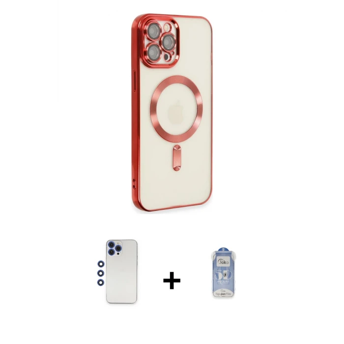 ieg™ iPhone 12 Pro Max Kılıf Nova Işık Özel Seri - Siyah Joko Magic 5D Cam + Shine Kamera Lens - LT