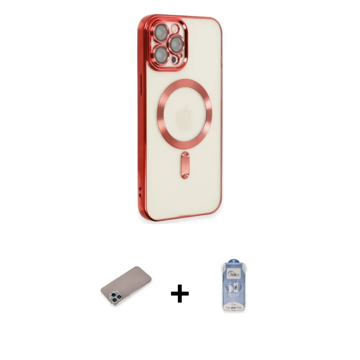 ieg™ iPhone 12 Pro Max Kılıf Nova Işık Özel Seri - Siyah Joko Magic 5D Cam + Sierra Blue Shine Kamera Lens Koruma Cam