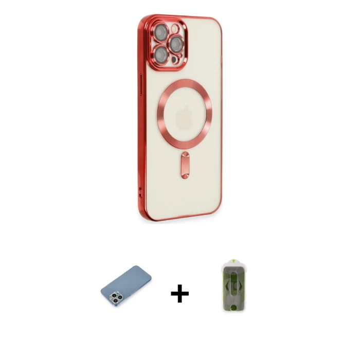 ieg™ iPhone 12 Pro Max Kılıf Nova Işık Özel Seri - Siyah Joko Magic 5D Hayalet Cam + Shine Kamera Lens Koruma Cam - GS