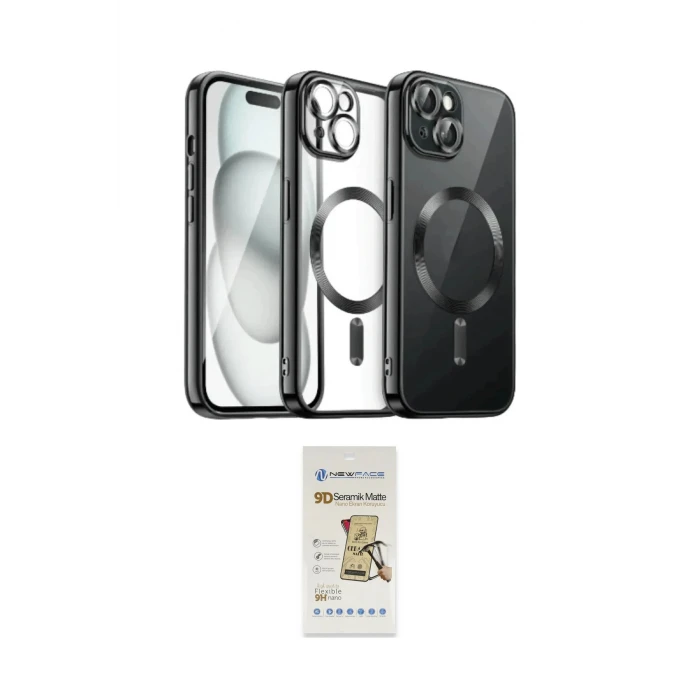 ieg™ iPhone 12 Pro Max Kılıf Nova Işık Özel Seri - Siyah Mat Seramik Nano Ekran Koruyucu