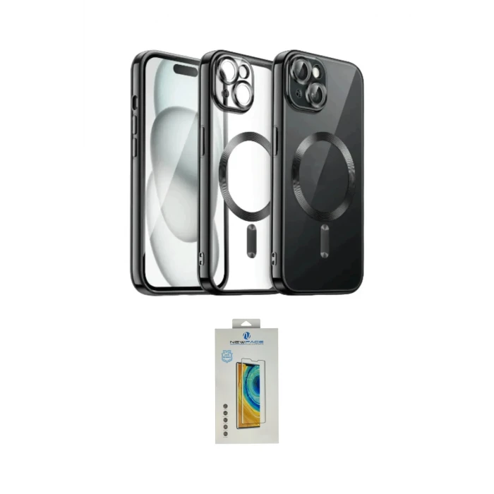 ieg™ iPhone 12 Pro Max Kılıf Nova Işık Özel Seri - Siyah Polymer Nano Ekran Koruyucu