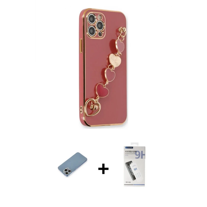 ieg™ iPhone 12 Pro Max Kılıf Nova Işık Prime - Şeffaf Uv Polymer Nano Ekran Koruyucu + Shine Kamera Lens Koruma Cam - GI