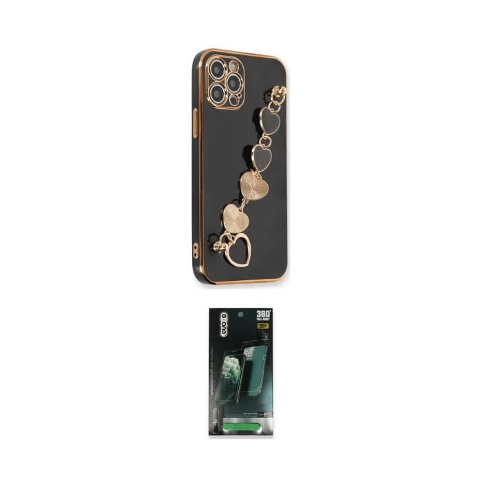 ieg™ iPhone 12 Pro Max Kılıf Nova Işık Prime - Siyah 360 Mat Full Body Arka Koruyucu