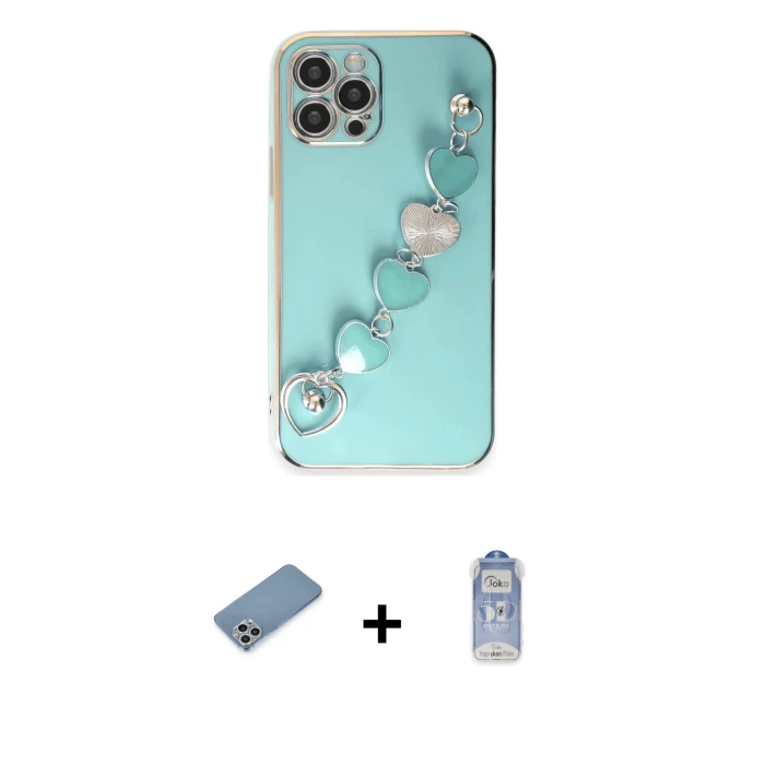 ieg™ iPhone 12 Pro Max Kılıf Nova Işık Prime - Siyah Joko Magic 5D Cam + Gümüş Shine Kamera Lens Koruma Cam