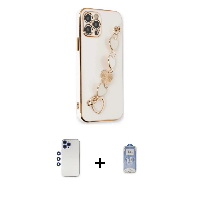 ieg™ iPhone 12 Pro Max Kılıf Nova Işık Prime - Siyah Joko Magic 5D Cam + Shine Kamera Lens - LT