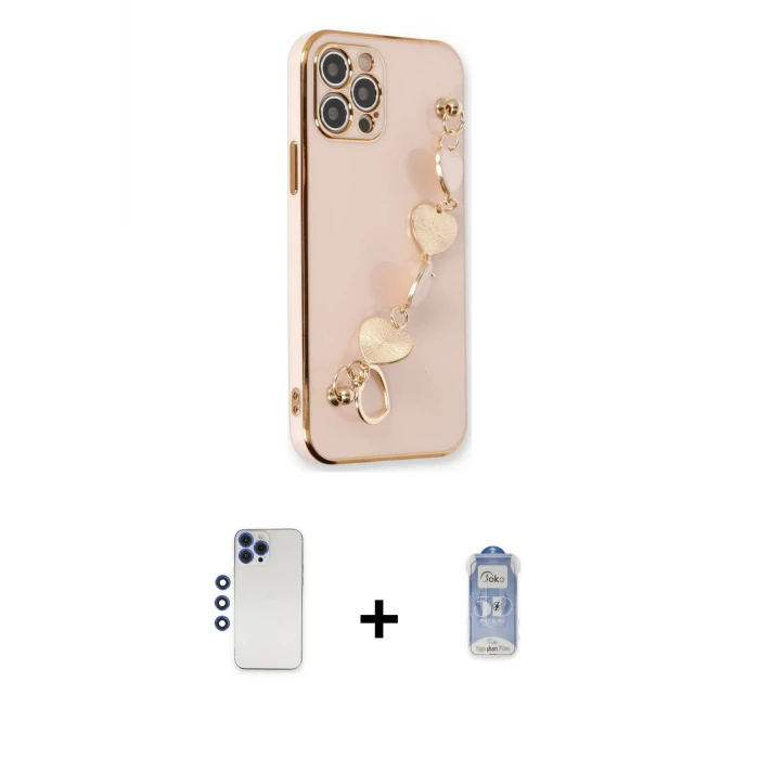 ieg™ iPhone 12 Pro Max Kılıf Nova Işık Prime - Siyah Joko Magic 5D Cam + Shine Kamera Lens - LT