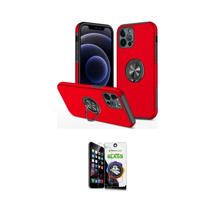 ieg™ iPhone 12 Pro Max Kılıf Odak Form Prime - Şeffaf Temperli Cam Ekran Koruyucu