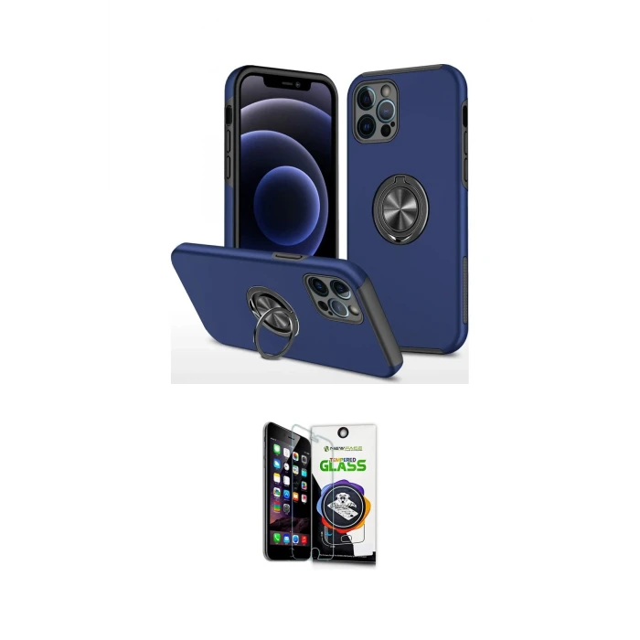 ieg™ iPhone 12 Pro Max Kılıf Odak Form Prime - Şeffaf Temperli Cam Ekran Koruyucu