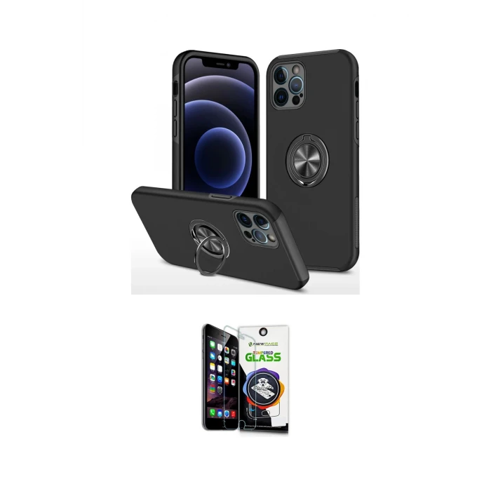 ieg™ iPhone 12 Pro Max Kılıf Odak Form Prime - Şeffaf Temperli Cam Ekran Koruyucu