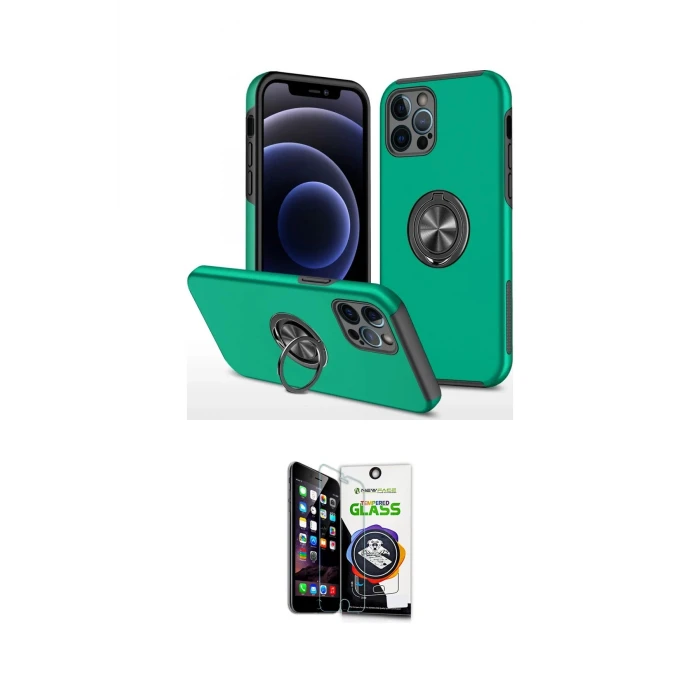 ieg™ iPhone 12 Pro Max Kılıf Odak Form Prime - Şeffaf Temperli Cam Ekran Koruyucu