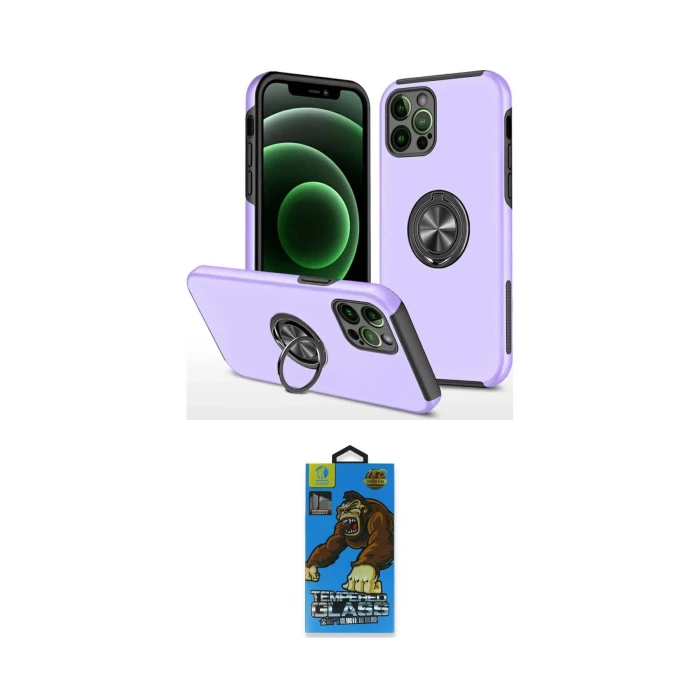 ieg™ iPhone 12 Pro Max Kılıf Odak Form Prime - Siyah 18D Cam Ekran Koruyucu