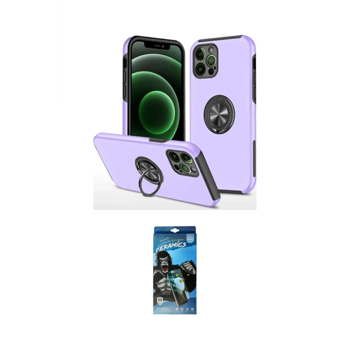 ieg™ iPhone 12 Pro Max Kılıf Odak Form Prime - Siyah 34D Izgaralı Cam