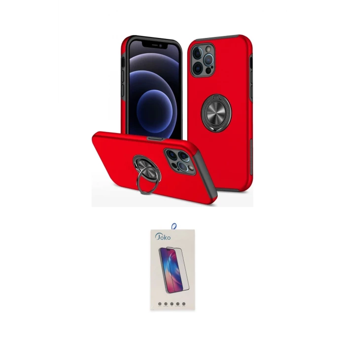 ieg™ iPhone 12 Pro Max Kılıf Odak Form Prime - Siyah Joko 5D Cam