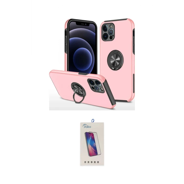 ieg™ iPhone 12 Pro Max Kılıf Odak Form Prime - Siyah Joko 5D Cam