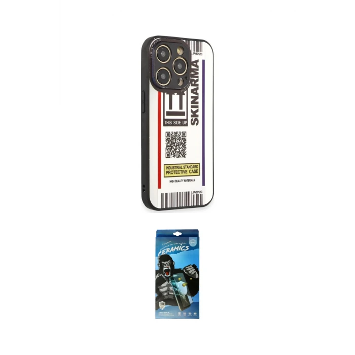 ieg™ iPhone 12 Pro Max Kılıf Odak Klasik Serisi - Siyah 34D Izgaralı Cam