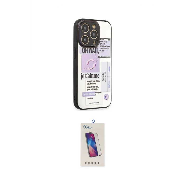 ieg™ iPhone 12 Pro Max Kılıf Odak Klasik Serisi - Siyah Joko 5D Cam