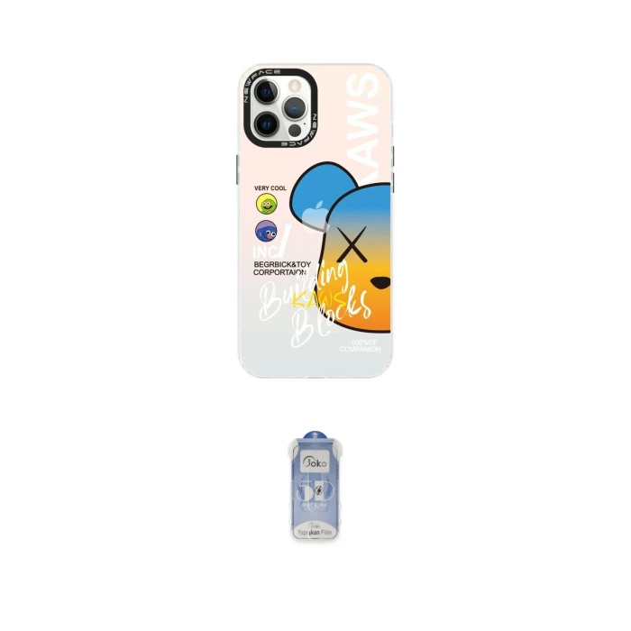 ieg™ iPhone 12 Pro Max Kılıf Siluet Çizgi Koleksiyonu - Siyah Joko Magic 5D Cam