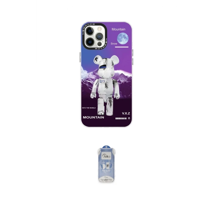 ieg™ iPhone 12 Pro Max Kılıf Siluet Çizgi Koleksiyonu - Siyah Joko Magic 5D Cam