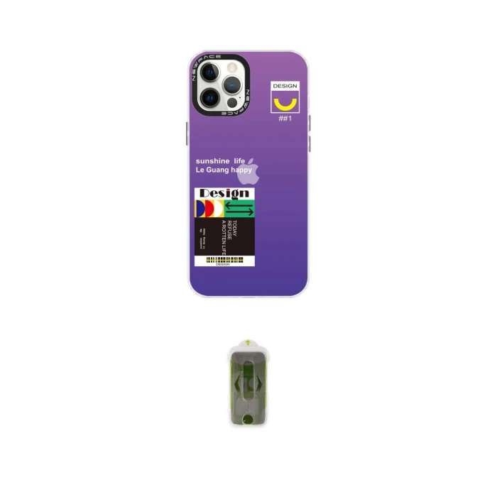 ieg™ iPhone 12 Pro Max Kılıf Siluet Çizgi Koleksiyonu - Siyah Joko Magic 5D Hayalet Cam