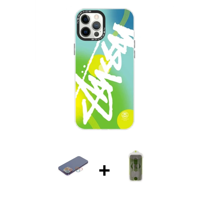 ieg™ iPhone 12 Pro Max Kılıf Siluet Çizgi Koleksiyonu - Siyah Joko Magic 5D Hayalet Cam + Pembe Renkli Kamera Lens Koruma Cam