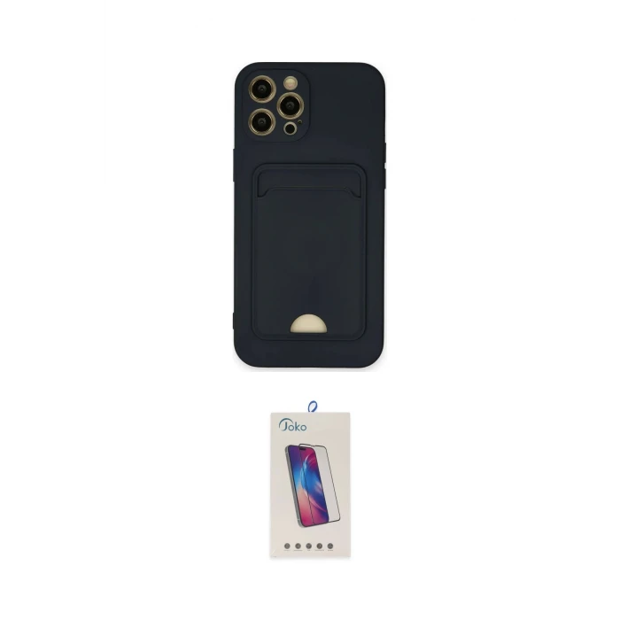 ieg™ iPhone 12 Pro Max Kılıf Vadi Çizgi Prime - Siyah Joko 5D Cam