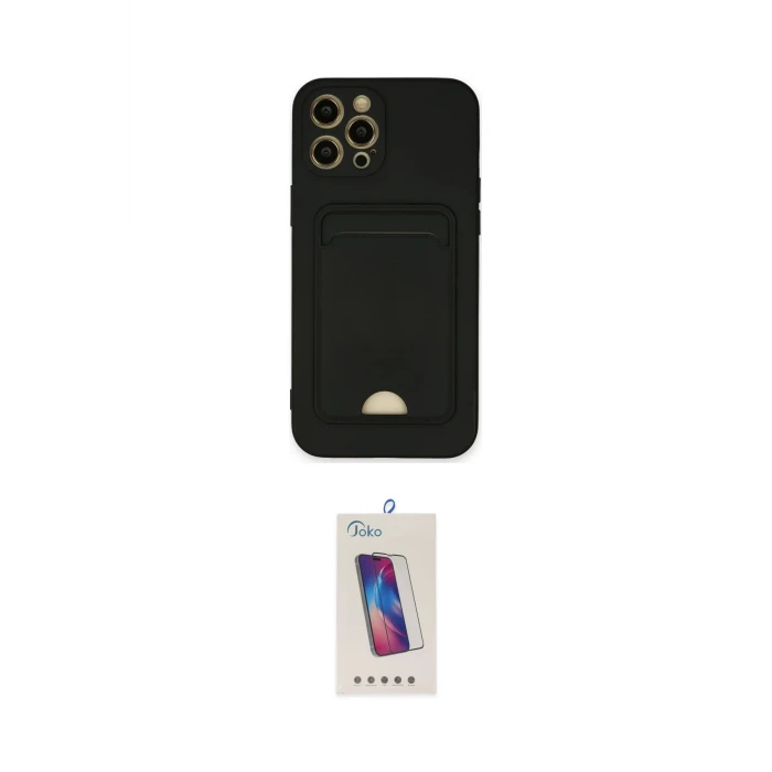 ieg™ iPhone 12 Pro Max Kılıf Vadi Çizgi Prime - Siyah Joko 5D Cam