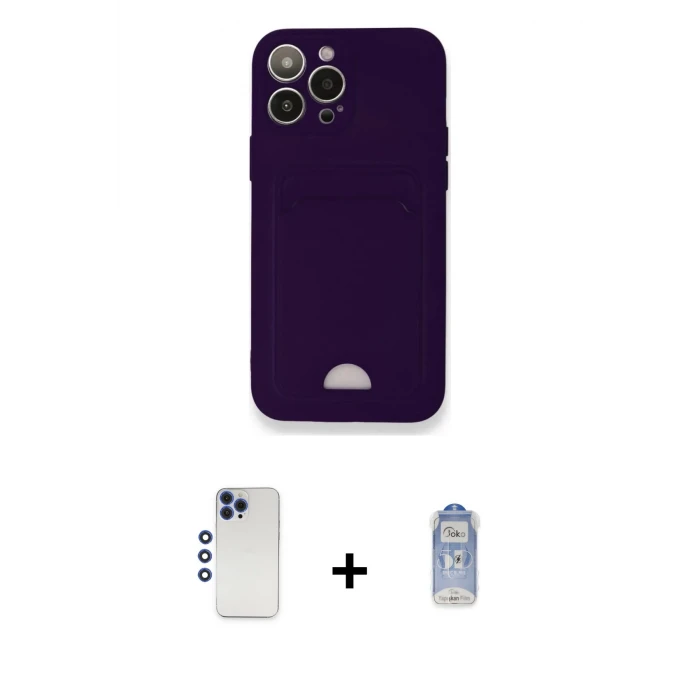 ieg™ iPhone 12 Pro Max Kılıf Vadi Çizgi Prime - Siyah Joko Magic 5D Cam + Shine Kamera Lens - LT