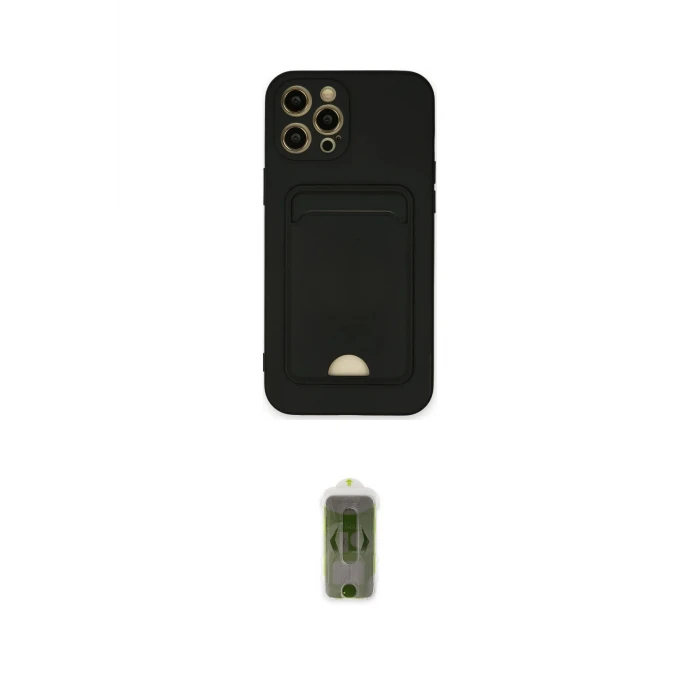 ieg™ iPhone 12 Pro Max Kılıf Vadi Çizgi Prime - Siyah Joko Magic 5D Hayalet Cam