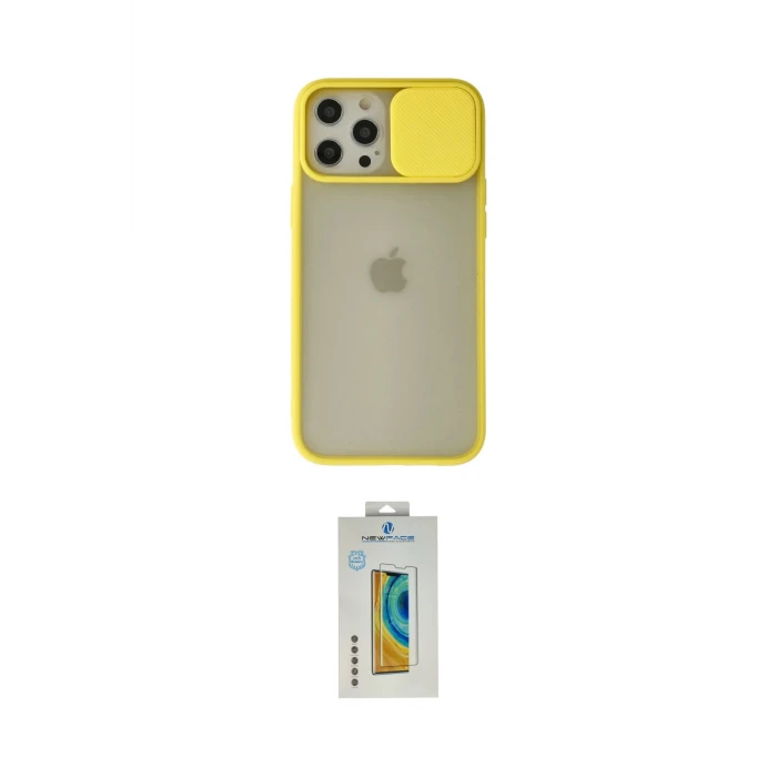 ieg™ iPhone 12 Pro Max Kılıf Vadi Çizgi - Siyah Polymer Nano Ekran Koruyucu